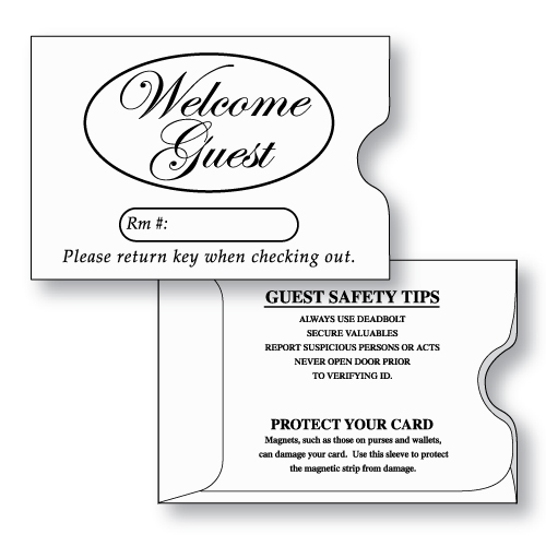Hotel Keycard Welcome Guest Envelopes Sleeves Case of 10,000 