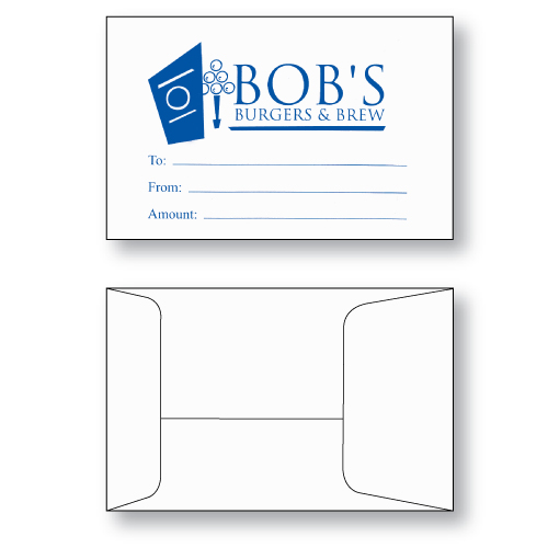 Custom Printed 1 or 2 Color Mini Gift Card Holders - eCard Systems