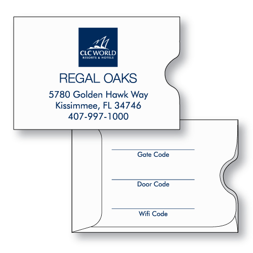 generic hotel key card envelopes