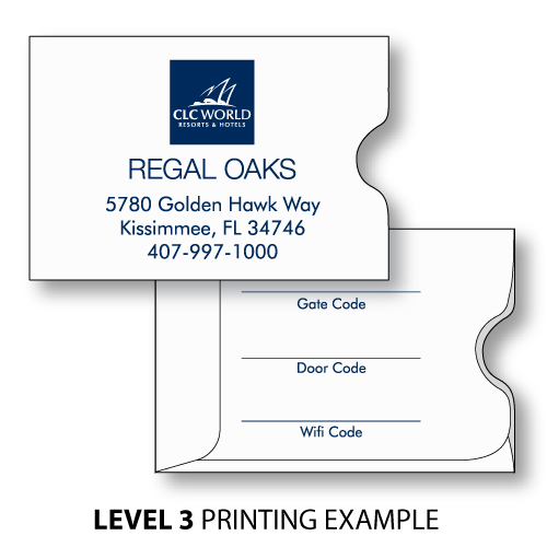 key card holder sleeve with level 3 simple printing example