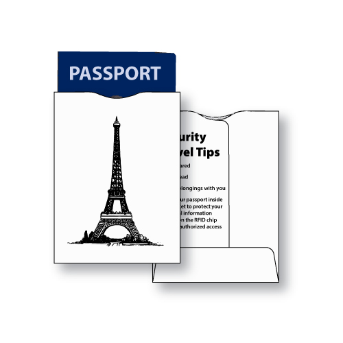 RFID passport jacket with Identity TheftGuard custom printed