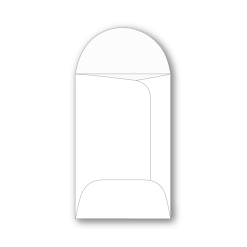 1-13/16" x 2-3/4" OECB envelope with ungummed semi-circle seal flap made of 24# white wove stock