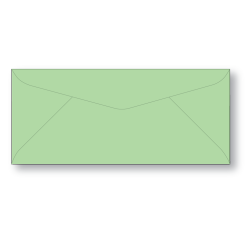 #9 commercial envelope made from Springhill 24# smooth finish green stock