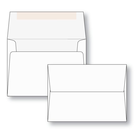 A6 envelope, 4-3/4" x 6-1/2", made from 24# white wove stock