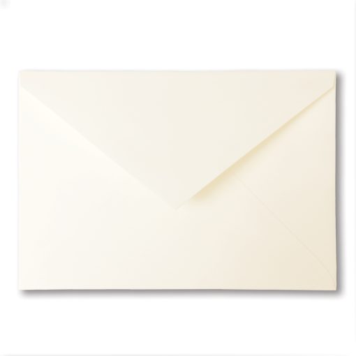 5-7/8 x 8-5/8 baronial style envelope in soft white color stock