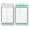Herculink catalog expansion envelope (open on the short dimension) with peel n seal closure white sub 26 weight with first class green diamond border