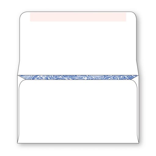 #6-3/4 Remittance Envelope blank with inside security tint printed in Pantone Reflex Blue.