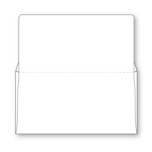 7-3/4 bangtail remittance envelope white custom printed, shown here inside view with flaps extended