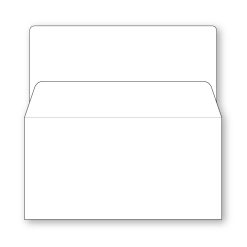 7-3/4 bangtail remittance envelope white custom printed, shown here outside view with flaps extended