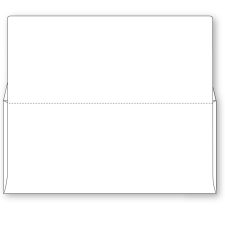 #9 Bangtail Bank-by-mail envelope with a 1-1/8 inch seal flap in white stock with preprinted address lines and inside security tint, shown here inside view.