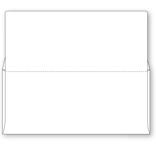 #9 Bangtail Bank-by-mail envelope with a 1-1/8 inch seal flap in white stock with preprinted address lines and inside security tint, shown here inside view.