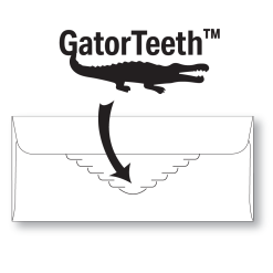 #9 EZ-OPEN reply envelope showing gator teeth feature