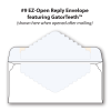 #9 EZ-OPEN reply envelope shown here with gator teeth feature opened after envelope mailing