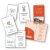 Hotel Key Card Holder with Pockets montage showing stock printed options as well as custom printed light ink coverage and custom printed heavy ink coverage examples