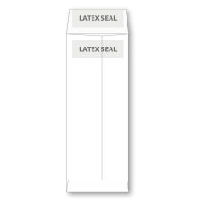 Five inch by fifteen inch open end 24 pound white wove envelope with latex seal