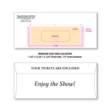 Ticket Envelope Style L1 (#10-size, 4.125" x 9.5") overlayed with patch window feature