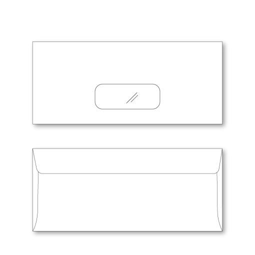 Ticket Envelope Style L1 (#10 size, 4.125" x 9.5") with Patch Pocket Window blank, unprinted