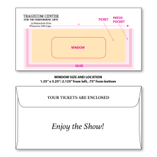 Ticket Envelope Style S1 (3.75" x 7.5") overlayed with Patch Window feature